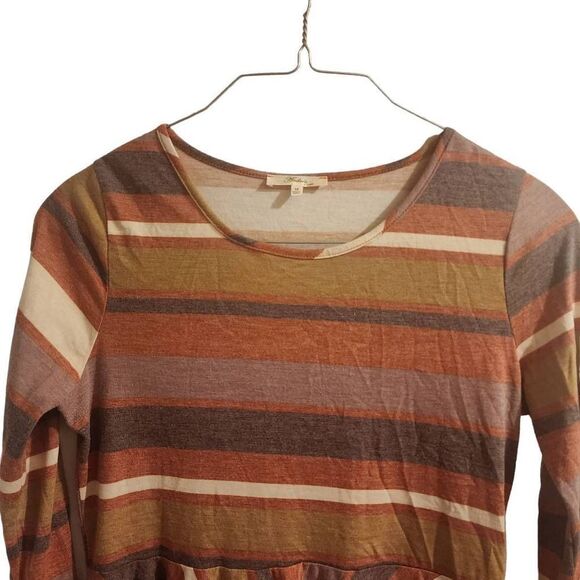 Andrée By Unit Striped Netural Fall Top Size Medium - Picture 2 of 10
